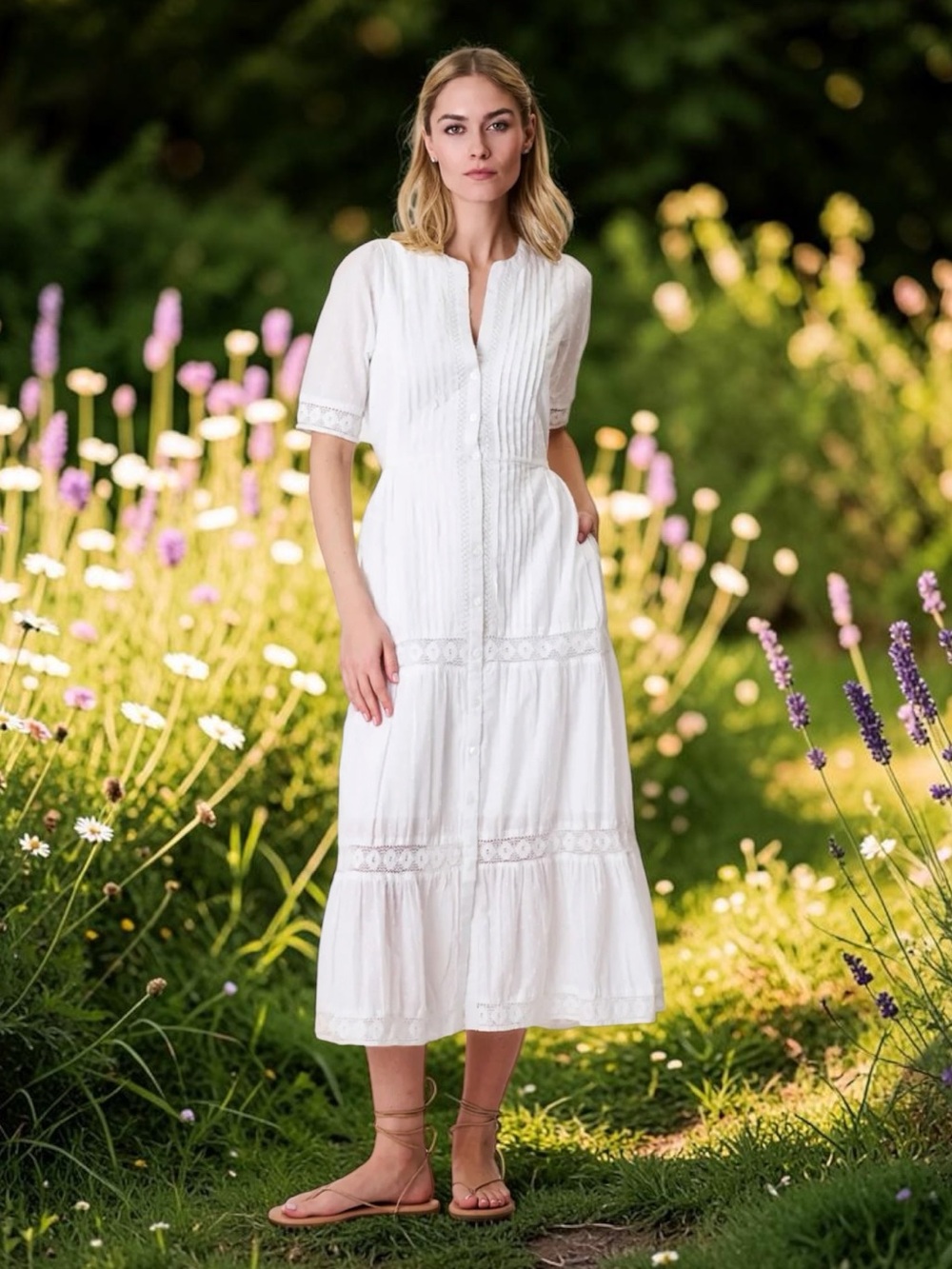Marea by Liz Joy Eve dress. White Dobby. S. NWT.